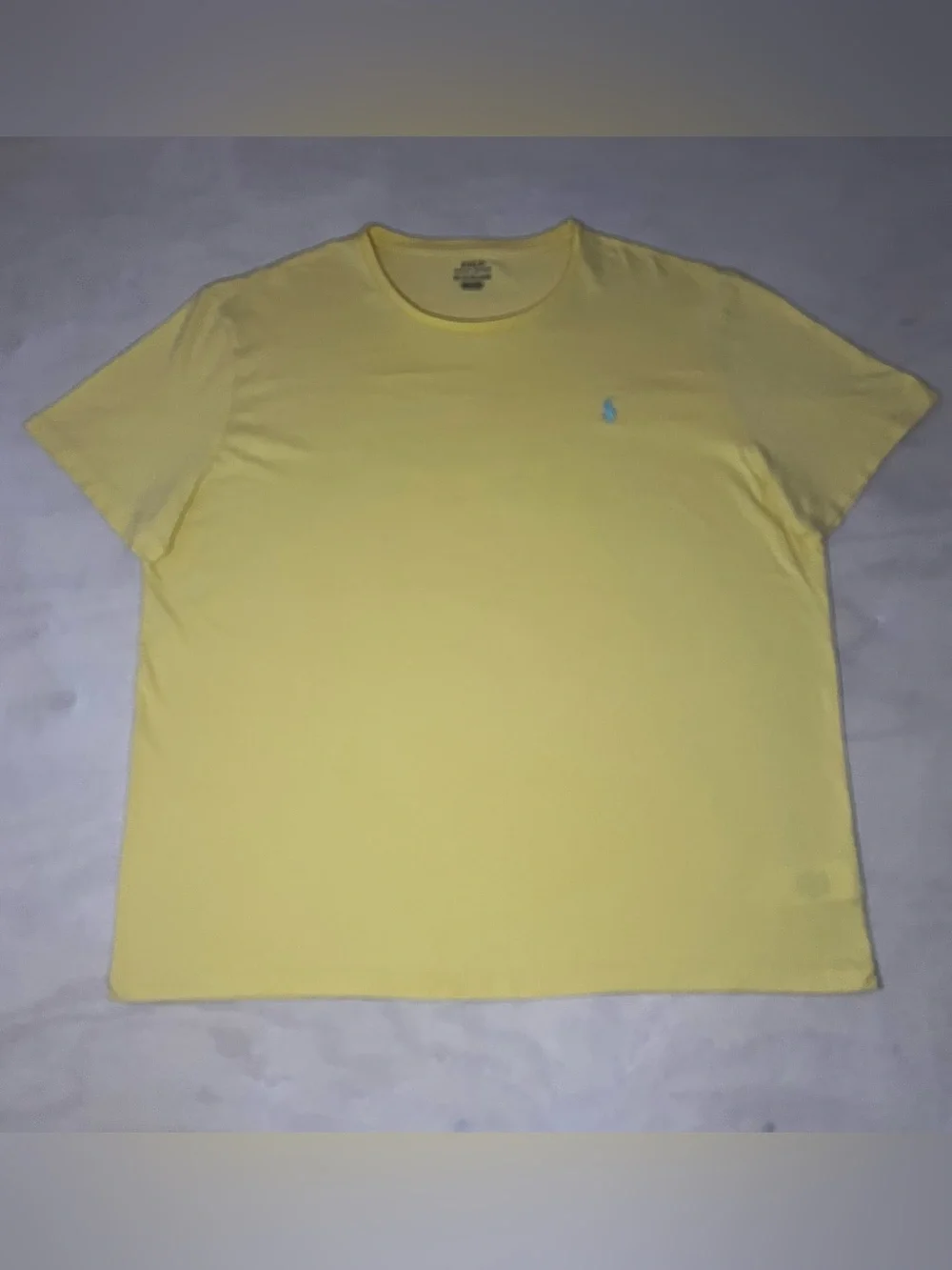 Polo Ralph Lauren Men’s T-Shirt XXL Yellow Crewneck Blue Embroidered Pony Cotton